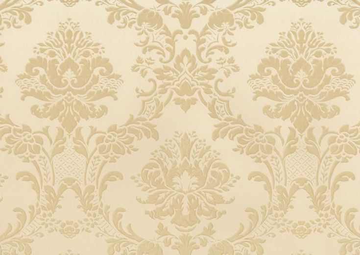 a beige and white wallpaper with an ornate design