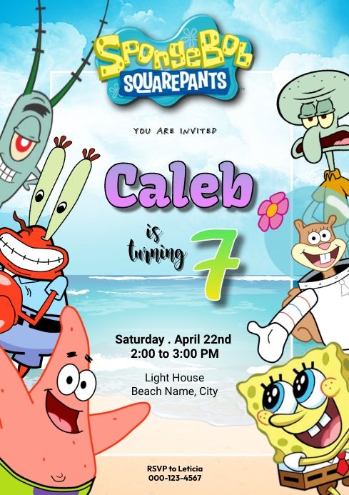 an advertisement for spongebob squarepants featuring cartoon characters