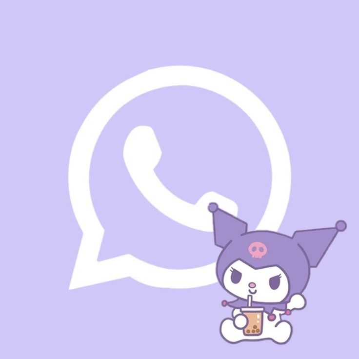 a cartoon character holding a coffee cup in front of a purple background with the letter q on it