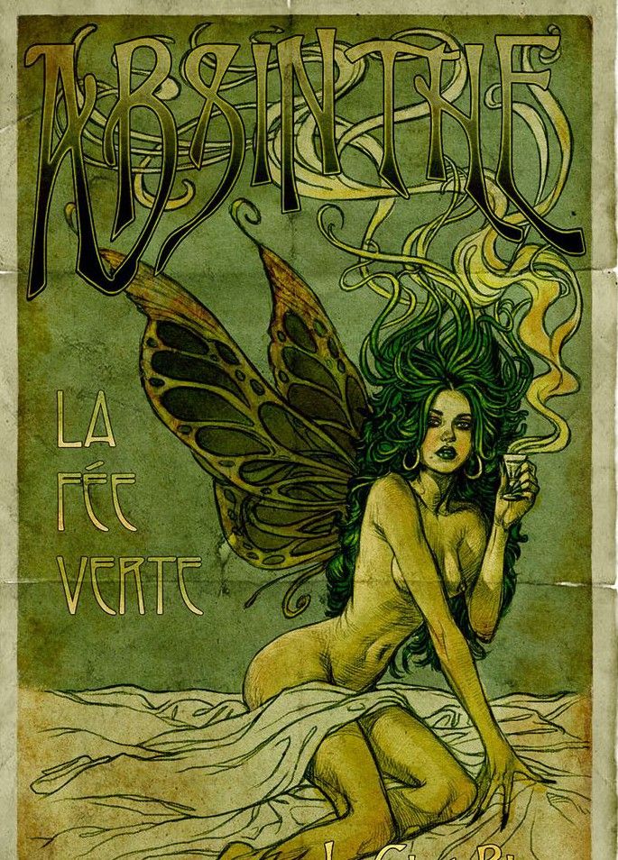 Green Fairy Absinthe, Absinthe Fairy, Absinthe Art, Poster Grafico, Advertisement Poster, Vintage Parisian, Art Nouveau Poster, Green Fairy, Alphonse Mucha