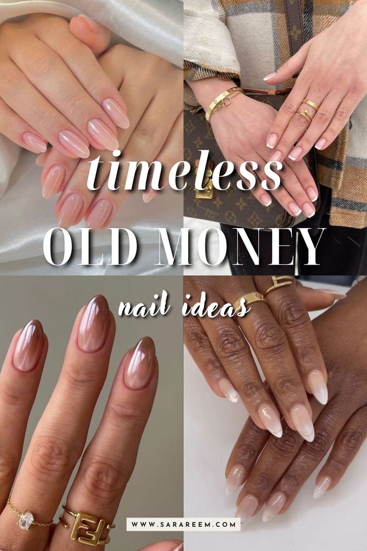 Looking for timeless old money nail ideas to copy? You'll love these classy and elegant old money nails! Nails That Go With Rose Gold Dress, Nail Ideas Old Money, Nail Color Inspo Summer, Cancun Nails Ideas, Old Money Acrylic Nails, Quiet Luxury Nails 2024, Old Money Nails Short 2024, Old Money Summer Nails, Old Money Pedicure