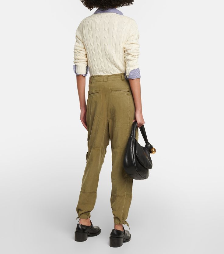 Khaki Linen Cargo Pants With Pockets, Casual Linen Parachute Pants With Cargo Pockets, Casual Linen Pants With Multiple Pockets, Utility Linen Cargo Pants With Cargo Pockets, Linen Parachute Pants With Cargo Pockets, Linen Cargo Pants With Pockets, Straight Leg Linen Cargo Pants, Linen Cargo Pants With Patch Pockets And Tapered Leg, Utility Linen Bottoms With Flap Pockets