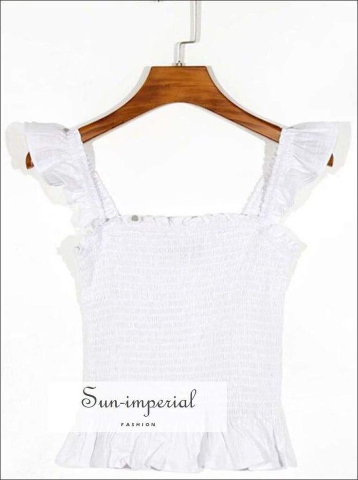 Material:COTTON Material:Polyester Material:NYLON Item Type:Tops Tops Type:Tank Tops Fabric Type:Broadcloth Gender:WOMEN Decoration:Ruched Style:vintage Pattern Type:Solid Clothing Length:REGULAR style:vintage rn Style:Vintage ru Size Shoulder(cm) Chest(cm) length(cm) S / 61-112 28 M / 65-118 29 L / 69-122 30 Sizing advice :Most items run small ( discluding swimsuits and shoes) - If you are not sure which size will work best for you - You can email us via info.sunimperial@gmail.com and provide y Imperial Fashion, Top With Ruffles, Womens Cami, How To Measure, Solid Clothes, Top Fabric, Tank Top Cami, Vintage Pattern, Summer Top