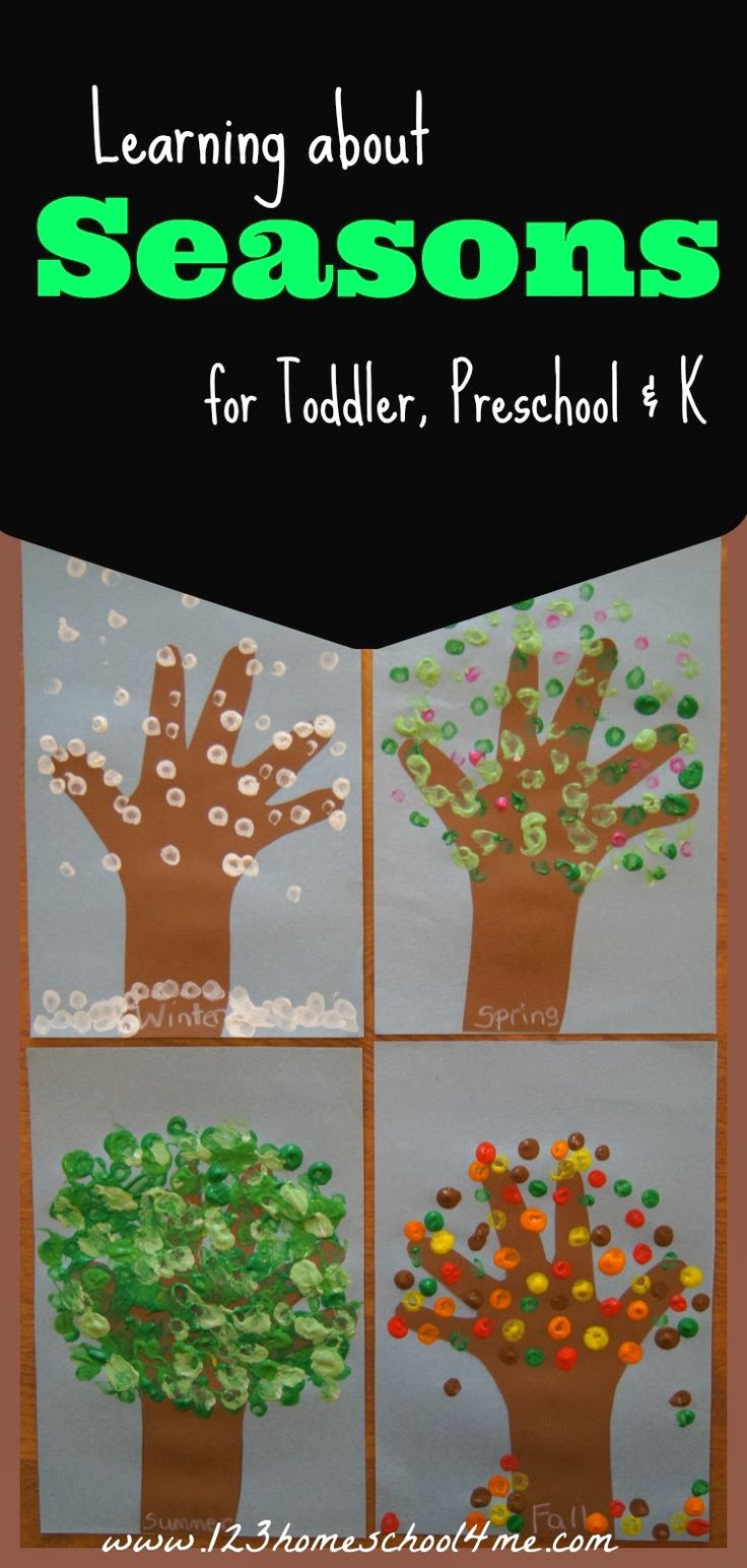 the cover of learning about seasons for toddlers, preschool k