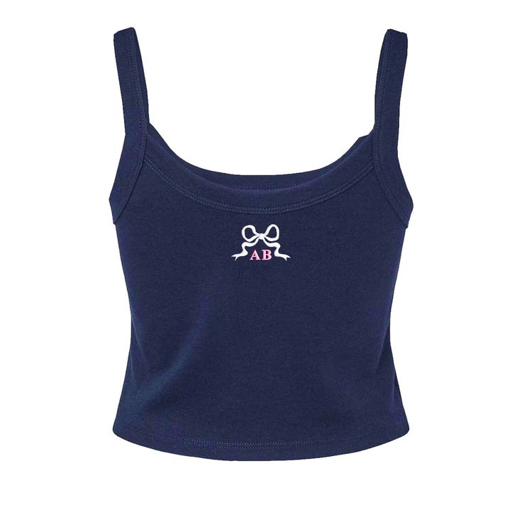 Introducing the Monogrammed 'Tiny Bow' Baby Tank, a sweet and personalized addition to your little one's wardrobe. Crafted with soft and gentle fabric, this adorable tank top offers comfort and style. Cute Camisole Tank Top For Loungewear, Cute Pink Cotton Vest, Cute Fitted Tank Top, Cute Cotton Sleeveless Vest, Cute Blue Sleeveless Tank Top, Cute Sleeveless Cotton Vest, Cute Sleeveless Tank Top For Loungewear, Cute Sleeveless Loungewear Tank Top, Cute Fitted Tank Top For Loungewear