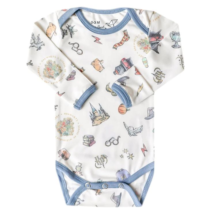 Everyday comfort in modern prints. With buttery soft fabric that's gentle against baby's skin, these long sleeve bodysuits are the perfect everyday wardrobe piece. Available in trend-driven prints, they feature overlap shoulders for easy on and off. Our smaller sizes also include fold-over mittens to prevent scratching Cotton Long Sleeve Onesie With Character Print, Long Sleeve Cotton Onesie With Character Print, Long Sleeve Cotton Bodysuit With Cartoon Print, Cotton Long Sleeve Bodysuit With Cartoon Print, Casual Long Sleeve Bodysuit With Cartoon Print, Spring Long-sleeve Bodysuit With Cartoon Print, Spring Long Sleeve Bodysuit With Cartoon Print, Printed Long Sleeve Cotton Onesie, Spring Cartoon Print Long Sleeve Bodysuit