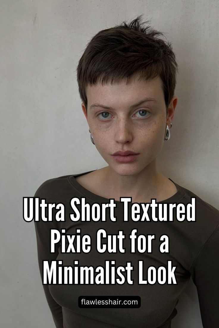 Ultra Short Textured Pixie Cut Pixie Haircut Michelle Williams, Short Pixie Haircuts Front And Back View, Pixi Cute Short Hair Wavy, Soft Short Mullet, Women’s Buzzcut, Short Buzzed Hair Woman, Short Hair Back View Pixie, Ultra Short Pixie Haircut, Micro Pixie Haircut