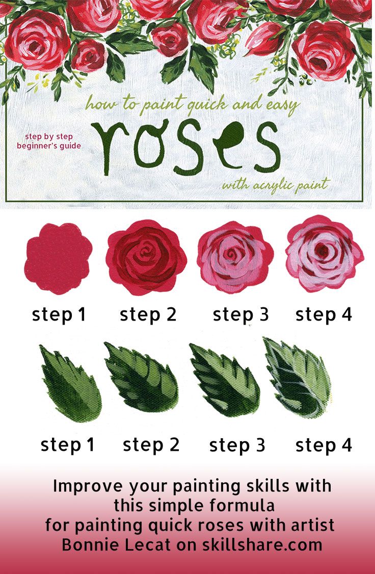 how to paint roses step by step instructions