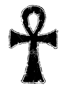 an ancient egyptian cross symbol on a white background stock photo, image and royalty illustration