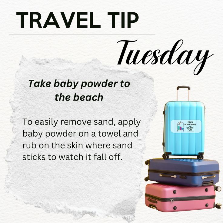 three suitcases are stacked on top of each other with the words travel tip tuesday