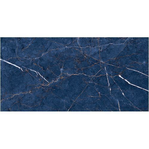 a blue marble tile with white veining