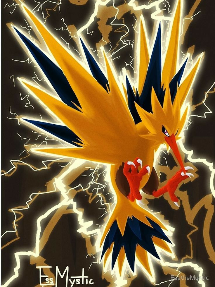 an image of a cartoon bird flying through the air with lightning in the back ground