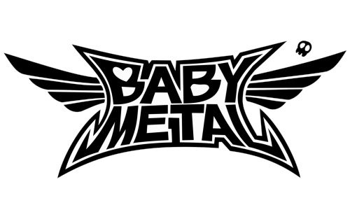 the logo for baby metal, which has been designed by person and is black with white lettering