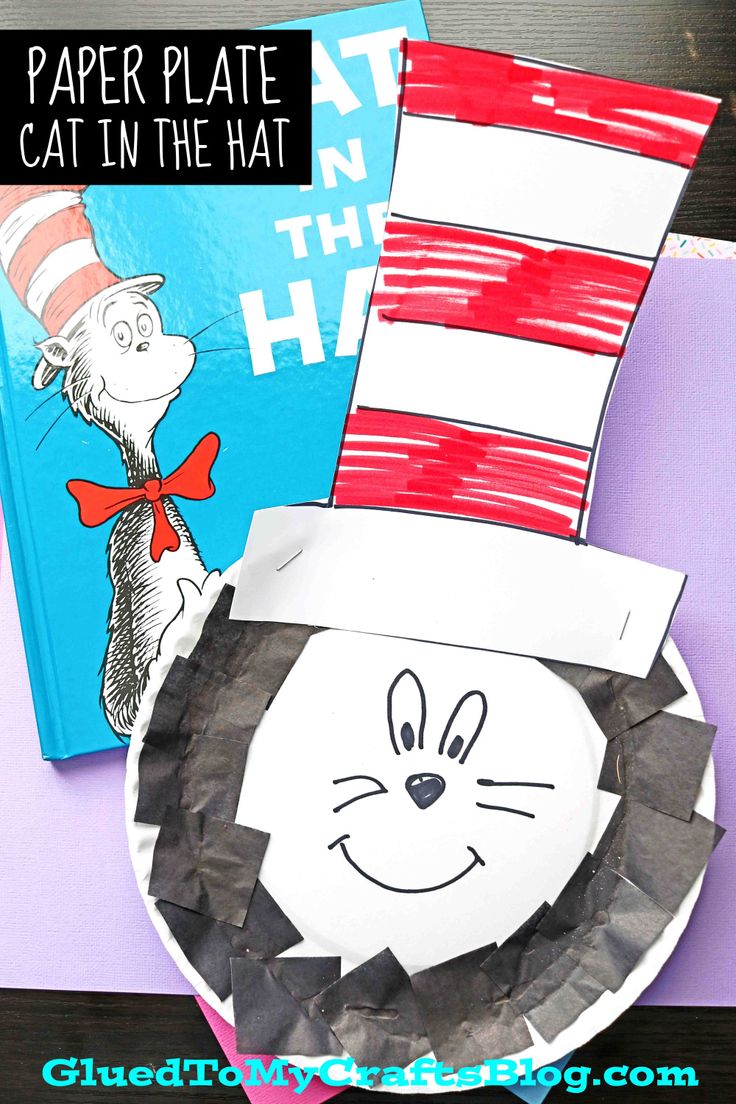 paper plate cat in the hat craft for kids