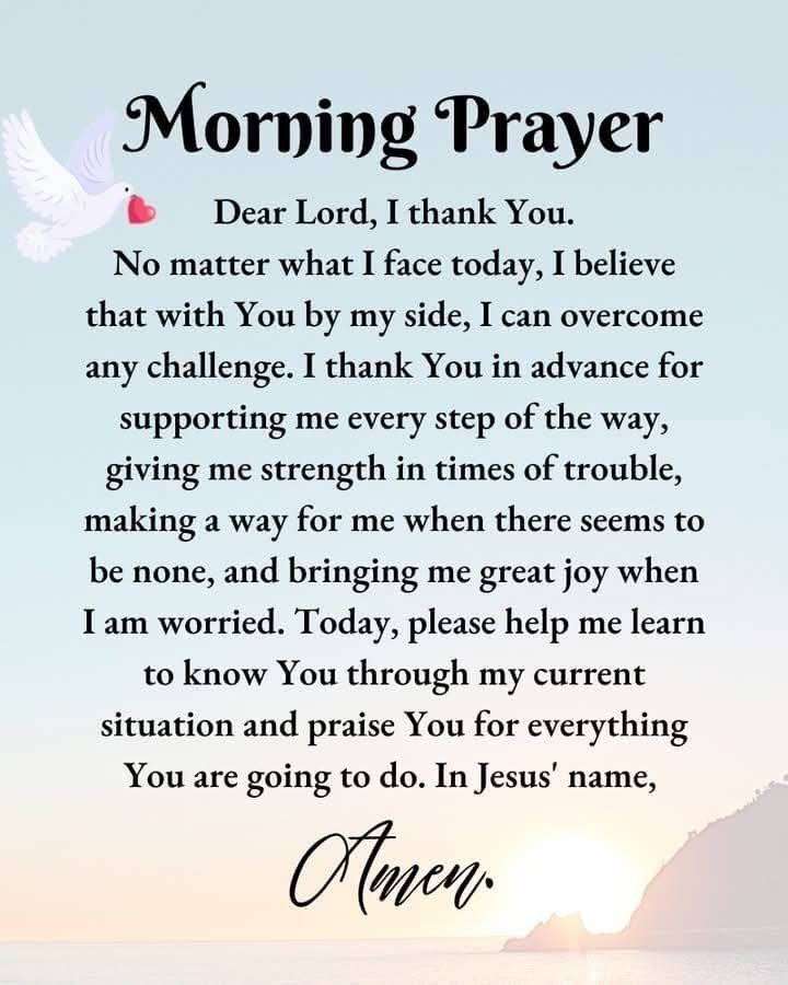 an image of a poem with the words morning prayer