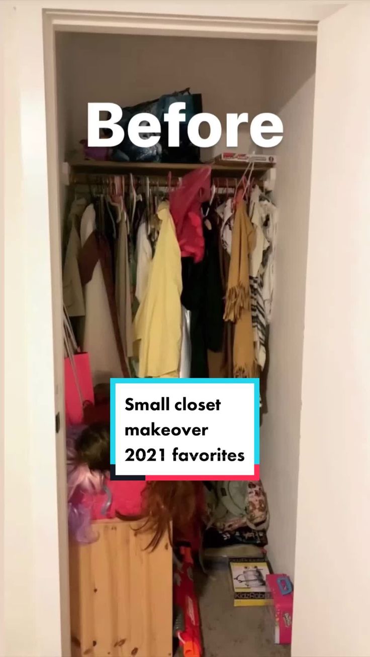 small closet makeover with text overlay that reads,'before small closet makeover 2012 favorites '