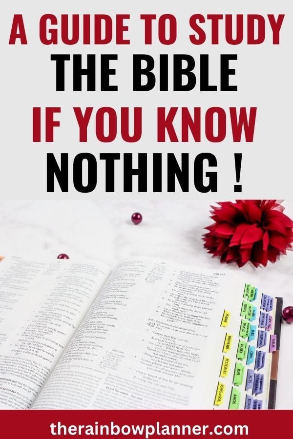 an open bible with the words, a guide to study the bible if you know nothing