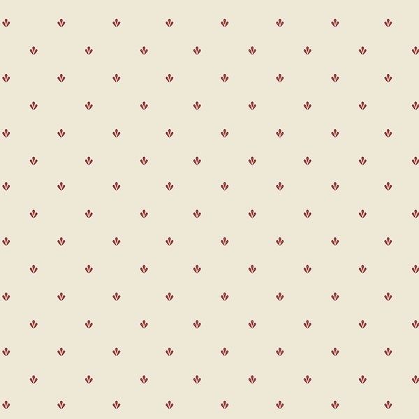 a beige background with small red flowers on it's sides and dots in the middle