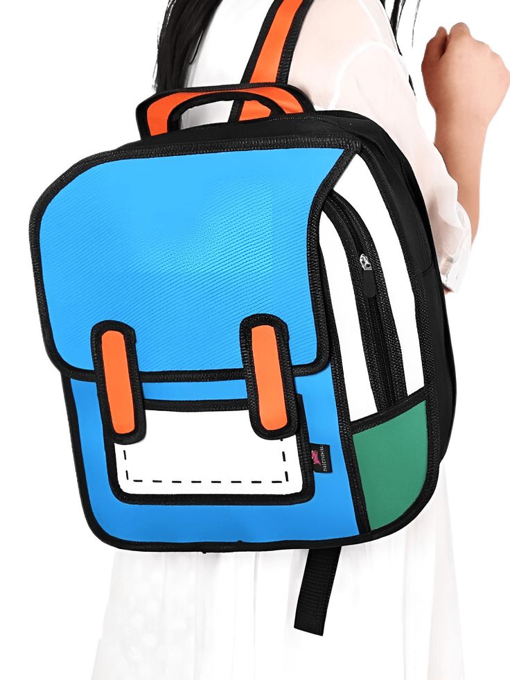 Jump Style Blue Cartoon Backpack Playful Blue Travel Backpack, Blue Fun Backpack For Travel, Cartoon Style Student Backpack, Rectangular, Fun Blue Backpack For Travel, Cartoon Style Student Backpack Rectangular, Fun Blue Travel Backpack, Cartoon Style Rectangular Backpack For Everyday, Cartoon Style Standard Backpack For Travel, Blue Fun Backpack