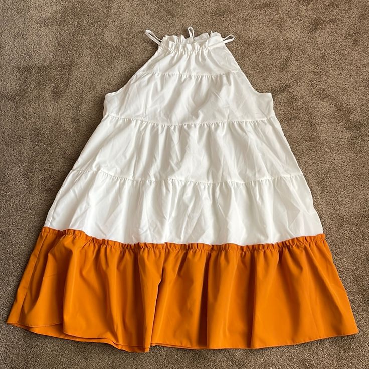 Dress - Never Used Shein 100% Polyester Size L Eu 40/42 Us 8/10 White Knee-length Ruffled Sundress, White Ruffled Knee-length Sundress, White Summer Sundress Mini Length, White Mini Length Summer Sundress, White Knee-length Sundress For Day Out, Chic White Sleeveless Dress For Brunch, White Summer Midi Dress For Day Out, White Knee-length Midi Dress For Daytime, White Knee-length Daytime Dress