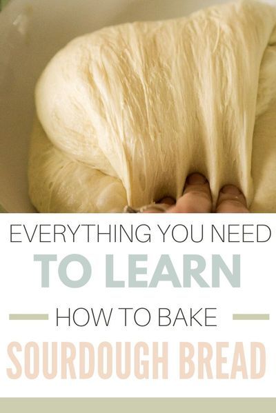 someone is kneading dough in a bowl with the words, everything you need to learn how to bake sourdough bread