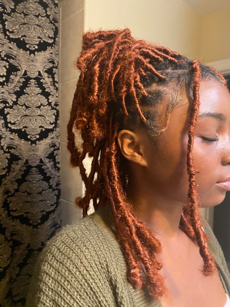 Color Locs, Ginger Locs, Locs Black Women, Dark Ginger Hair, Ginger Braids, Short Box Braids Hairstyles, Big Box Braids Hairstyles, Short Locs Hairstyles, Ginger Hair Color