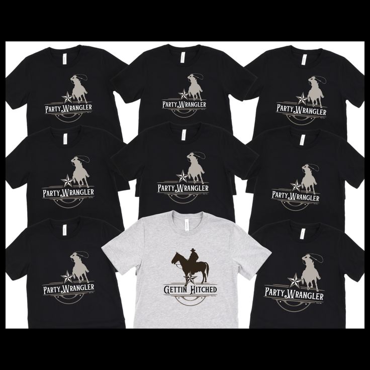 six t - shirts with horses and the words patty hammer's on them