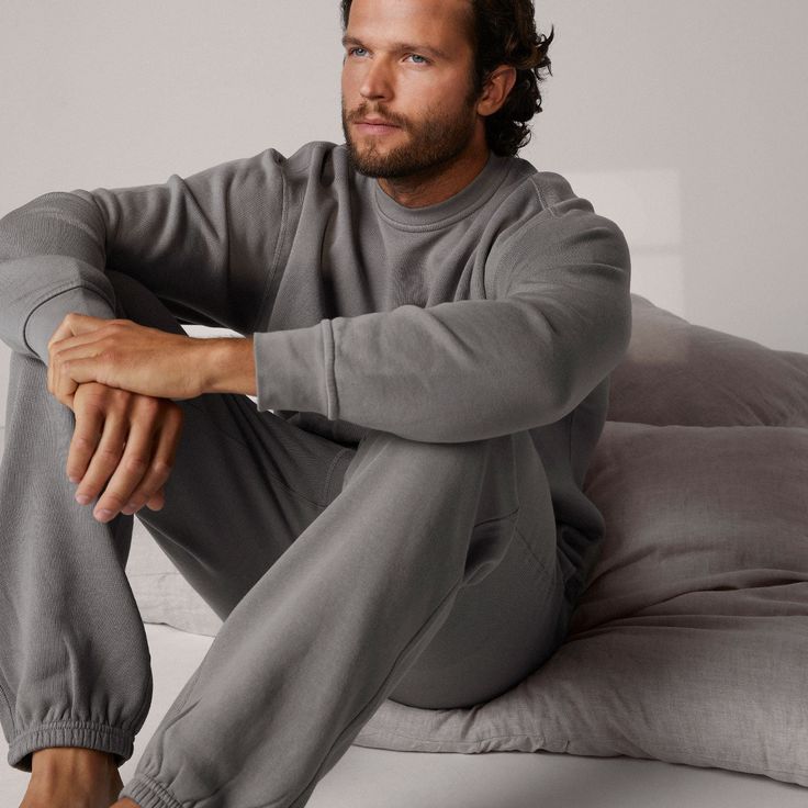 We took your favorite sweatpants and infused them with silk (the modern day turning water into wine). An innovative blend of breathable cotton and Washable Silk, the Silksweats™ Reversible Jogger come in a mid-rise, oversized fit – striking the balance of true comfort and effortless style. An interior of luxuriously cozy sherpa back, they’re 100% reversible for a two-in-one look. Elastic detailing at ankles for a put-together aesthetic, utilize the fully functional side seam pockets for everyday Cozy Relaxed Fit Tracksuit With Ribbed Cuffs, Cozy Tracksuit With Ribbed Cuffs And Relaxed Fit, Gray Activewear With Ribbed Cuffs For Loungewear, Sportswear Sweats With Elastic Waistband For Lounging, Athleisure Tracksuit With Ribbed Cuffs For Loungewear, Gray Activewear For Loungewear, Cozy Cotton Tracksuit For Loungewear, Comfortable Sweats With Elastic Cuffs For Loungewear, Comfortable Gray Sweats For Loungewear