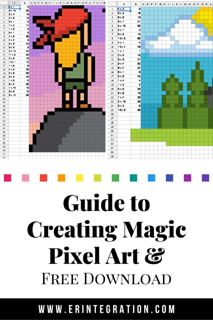 the guide to creating magic pixel art and free printable