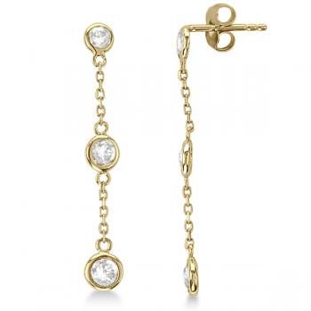 Diamonds by The Yard Bezel-Set Drop Earrings 14k Yellow Gold (0.25ct) - Allurez.com Diamonds By The Yard, Rose Gold Drop Earrings, Canary Diamond, Fancy Yellow Diamond, Diamond Dangle Earrings, Gold Colors, Bezel Set Diamond, White Gold Earrings, Station Necklace