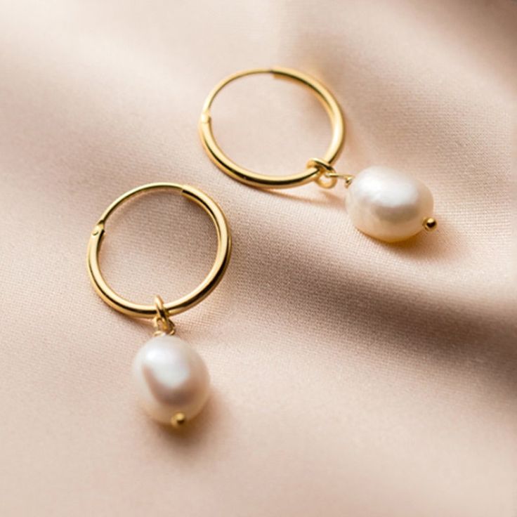 Bridesmaid Pearls, Unusual Earrings, Goth Jewelry, Baroque Pearl Earrings, Gold Pearl Earrings, Freshwater Pearls Earrings, Pearl Hoop Earrings, Pearl Earrings Dangle, Pearl Drop Earrings