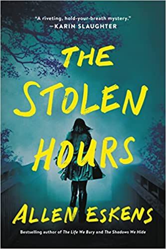 the stolen hours by allen eskens is shown in front of a dark background