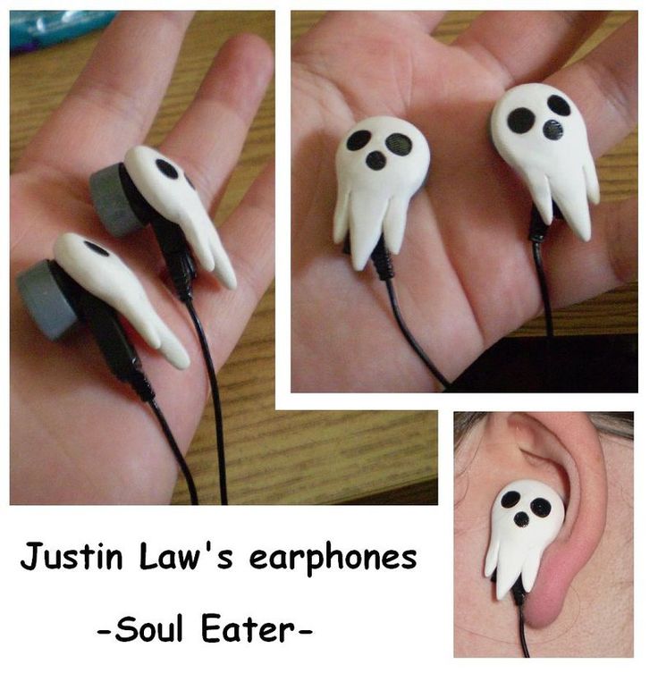 the earphones have been made to look like ghost hands