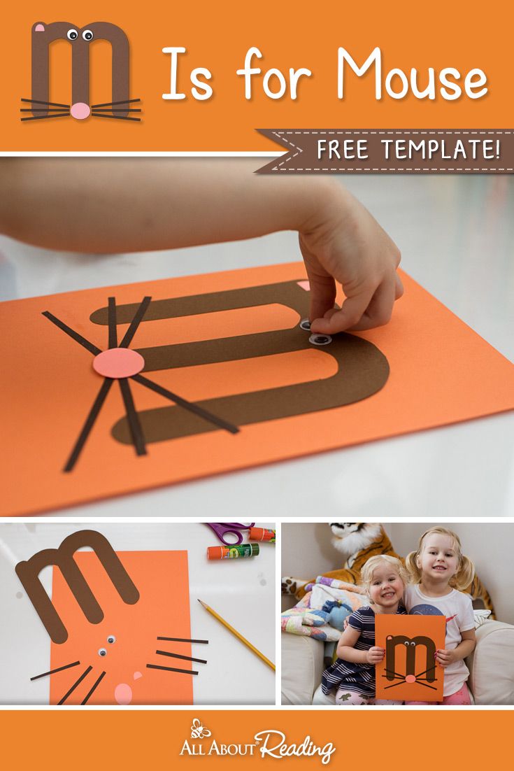 the letter m is for mouse craft with pictures and instructions to make it in orange