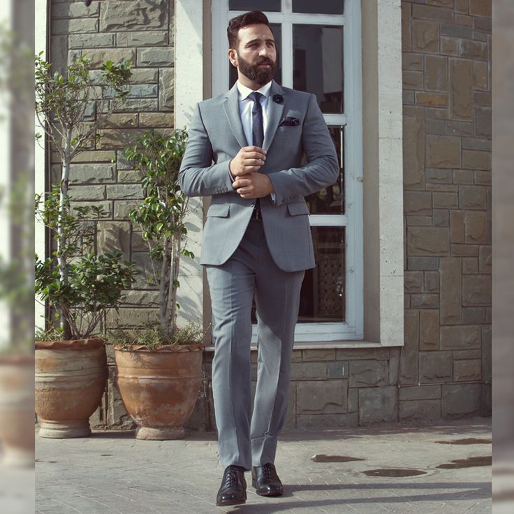 Full of charm and elegance, this “Light Grey 2-Piece suit” with a perfect style is designed for those who love modern and sophisticated style. Single Breasted Business Casual Suiting Sets, Business Casual Single Breasted Suit Sets, Single Breasted Suiting Fabric Sets For Business Casual, Business Casual Single-breasted Suit Set, Elegant Three-piece Suit In Suiting Fabric For Office, Tailored Professional Pantsuit For Semi-formal Occasions, Professional Single Breasted Suiting Fabric Sets, Professional Slim Fit Business Casual Sets, Professional Single-breasted Suiting Fabric Set