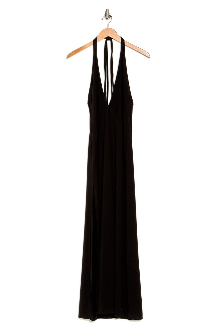 Swoon through summery party season in a showstopping maxi that features a deep dip at the neck. Halter neck Open back 90% modal, 10% spandex Machine wash, dry flat Made in the USA of imported fabric Halter Neck Maxi Dress, Nordstrom Store, Black Fits, Halter Neck, Open Back, Dip, Nordstrom, Maxi Dress, Spandex