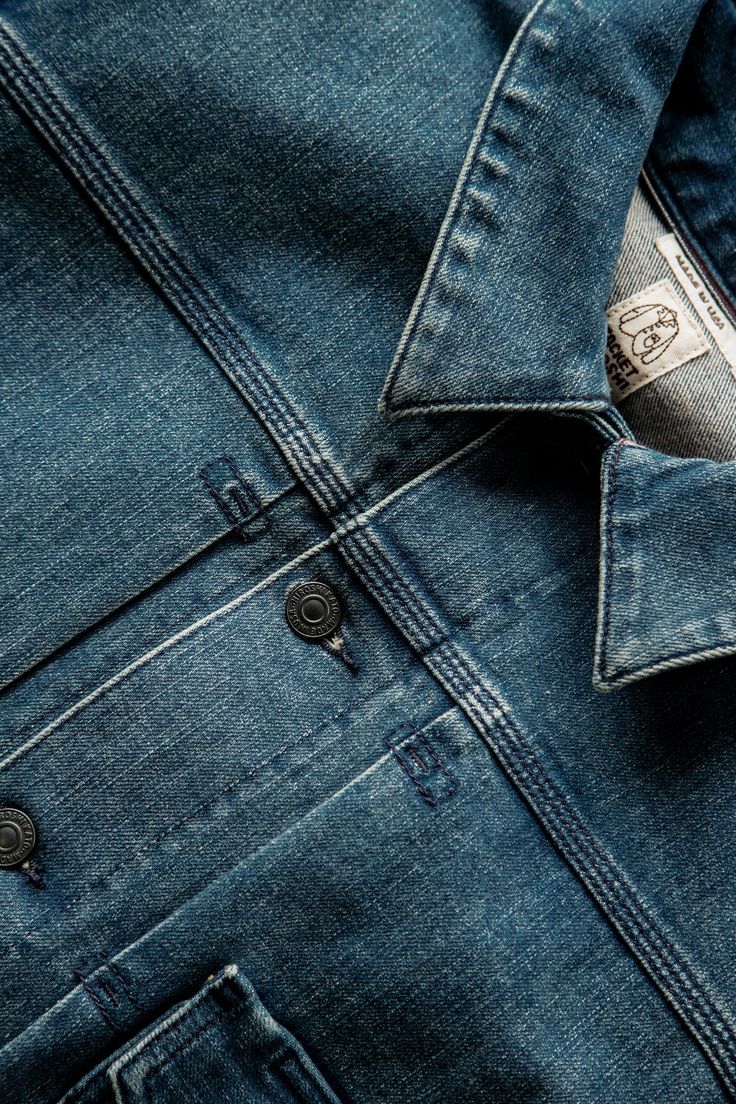 Bold and ready to be worn, the Blade denim jacket is inspired by your traditional denim jacket silhouette (Our inspiration were the 1930’s era denim jackets) with our added twist of comfort. The Blade is a timeless piece that will pair great with our Axe Chino or selvedge denim jeans. • 96% Cotton / 4% polyurethane Selvedge Denim Blue Cotton Jacket, Classic Indigo Cotton Denim Jacket, Classic Denim Vest With Button Closure, Classic Denim Jacket With Welt Pockets, Fitted Selvedge Denim Jacket In Dark Wash, Classic Selvedge Denim Jacket For Work, Classic Indigo Denim Jacket, Classic Denim Jacket With Pockets In Recycled Denim, Classic Unstructured Denim Jacket For Spring