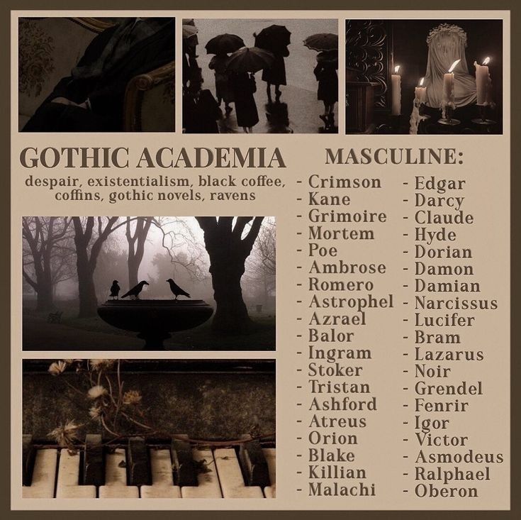 an advertisement for the gothic academy with pictures of piano keys and candles in front of them