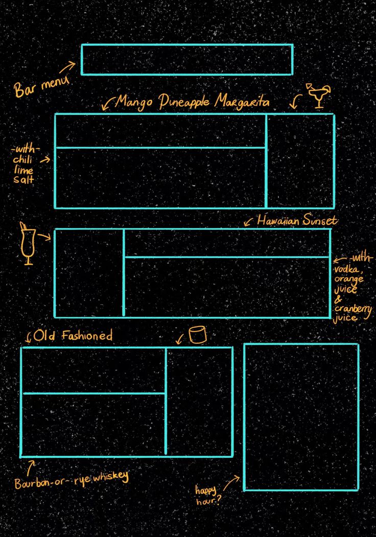 a blackboard diagram with blue lines on it