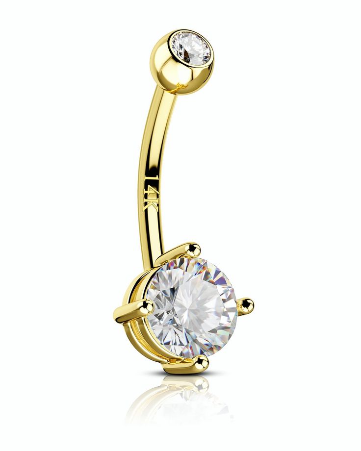 PRICES MAY VARY. Value Pack: 1 Pcs Round Cubic Zirconia 14K Gold Belly Button Ring. Upgraded the top ball , more tight on screw. 14K Gold Belly Ring Size: 1.6mm=14 Gauge, 10mm Bar Length, Top Ball:4mm(0.15inch),Bottom Ball 6mm(0.23inch), Easy to Screw Off and On. 14K Gold Material: 14K Solid Yellow Gold Material, Nickle-Free, Works for Sensitive Skin. 【Gift Box】Packaged in a Beautiful Red Jewelry Box. The Best Gift for Your Girlfriends, Wife, Mother and Friends on Anniversary, Birthday, Party, T Gold Ring Belly Piercing, Belly Piercing Gold, Gold Belly Piercing, Gold Belly Button Piercing, Gold Clip On Belly Button Piercing, Gold Belly Rings, Real Gold Belly Button Ring, Sun Gold Belly Button Ring, Elegant 14k Yellow Gold Belly Rings