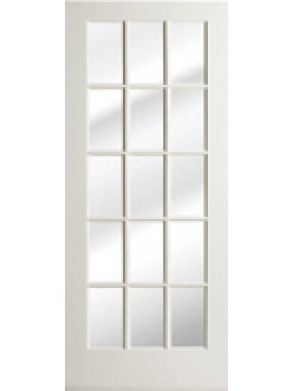 a white door with glass panels on the side