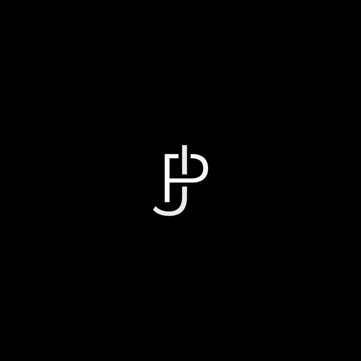 the letter p is made up of two lines in white on a black background,