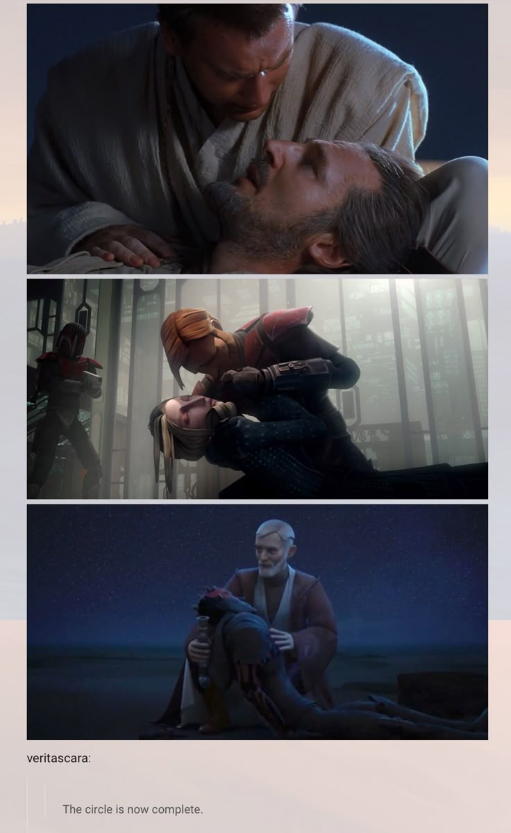 the movie poster for star wars is shown in three different stages, including one being kissed by