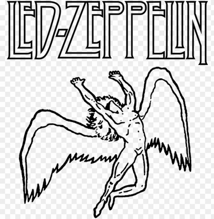 the led - zeppelin logo is shown in black and white