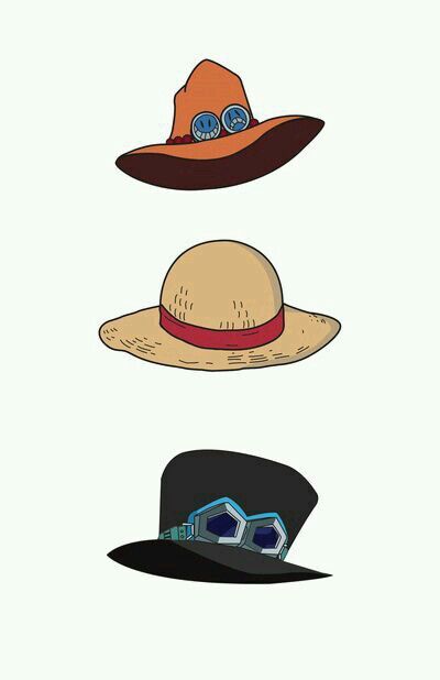 three hats with different colors and shapes