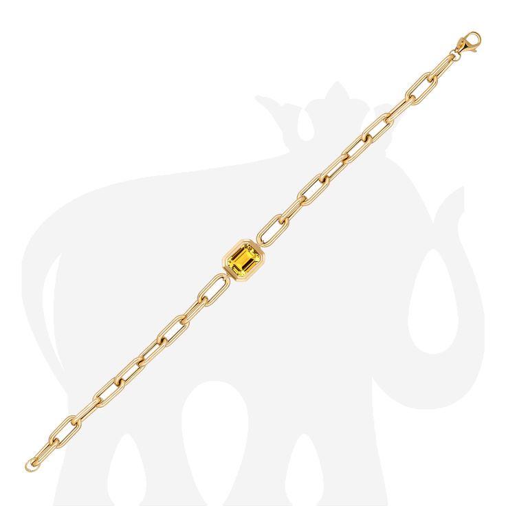 JB0080 'Manhattan' Emerald Cut Bezel Set Bracelet in 18K Gold Stone Size: 9 x 7 mm Modern Yellow Gold Polished Diamond Bracelet, Modern Yellow Gold Diamond Bracelet With Polished Finish, Modern Yellow Gold Oval Diamond Bracelet, Luxury Yellow Gold Diamond Bracelet With Gemstones, Luxury Gold Chain Bracelet With Gemstone, Modern Yellow Gold Diamond Bracelet With Bezel Setting, Modern Yellow Gold Tennis Bracelet, Luxury Gold Diamond Gemstone Bracelet, Luxury Gold Oval Tennis Bracelet