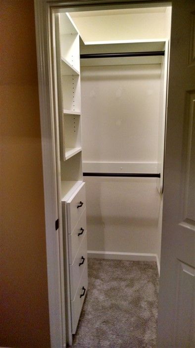 the closet is empty and ready for someone to use it as a storage space in their home