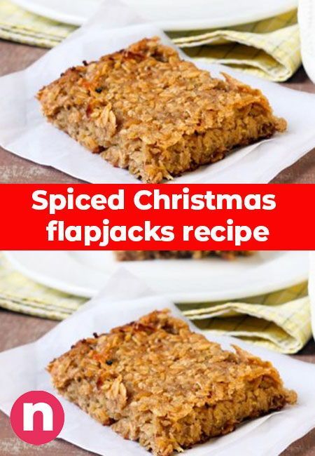 two plates with granola bars on them and the words spiced christmas flapjacks recipe