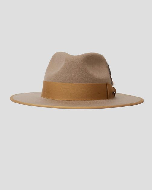 Fall Panama Hat With Curved Brim In Fur Felt, Luxury Brown Hat For Fall, Wool Hats With Curved Brim, Brown Wool Fedora, Brown Wool Fedora Hat, Brown Wool Fedora With Curved Brim, Brown Wool Fedora With Flat Brim, Winter Wool Wide Brim Panama Hat, Beige Wool Fedora With Wide Brim