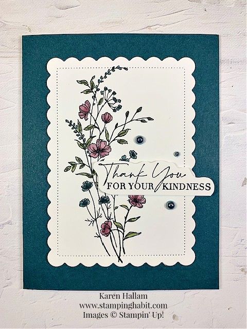 a card with some flowers on it and the words for your kindness written in white